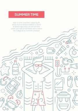 Yaz saati - satırı tasarım broşür poster şablonu A4