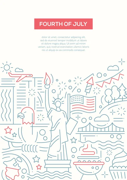 Jour de l'indépendance - modèle de brochure de conception de ligne A4 — Image vectorielle