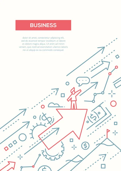 Business Success - line design brochure poster template A4 — Stock Vector
