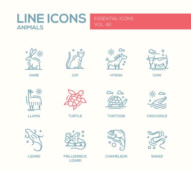 Hayvan - satırı tasarım Icons set