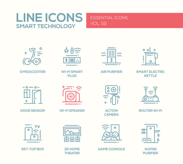 Smart Technology- line design icons set