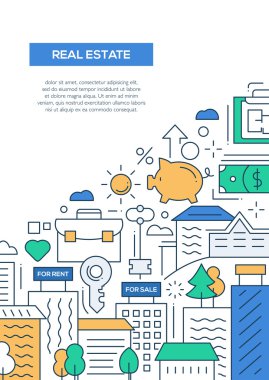 Emlak - satırı tasarım broşür poster şablonu A4