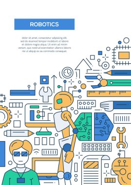 Robotik - satırı tasarım broşür poster şablonu A4