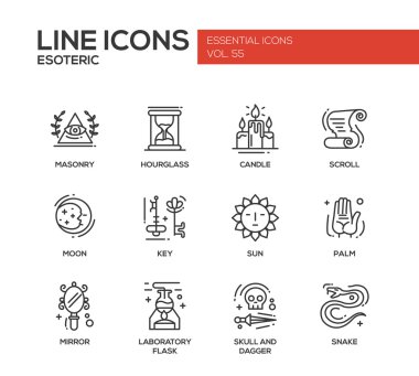Ezoterik - satırı tasarım Icons set