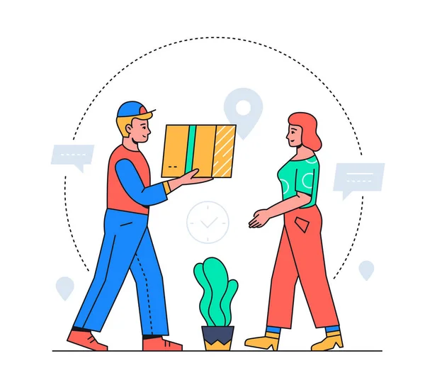 Parcel delivery service - modern flat design style illustration — Stock Vector