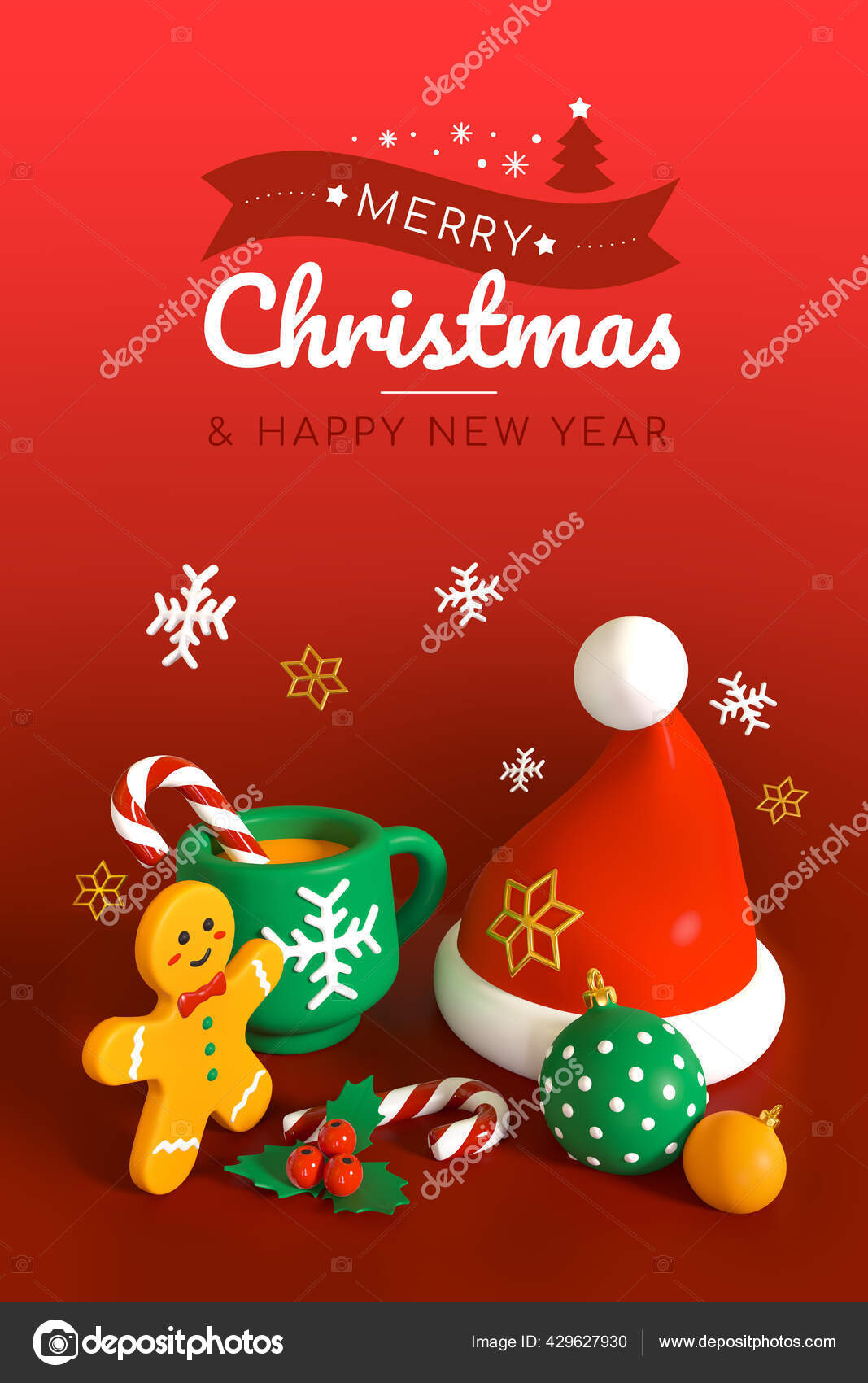 メリークリスマスとハッピーニューイヤー 現代的なカラフルな3dバナー ストック写真 C Boyko Pictures メリークリスマスとハッピーニューイヤー 現代的なカラフルな3dバナー ストック写真 C Boyko Pictures