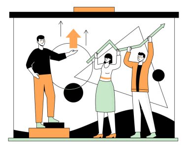 İş büyümesi - modern düz tasarım çizimi