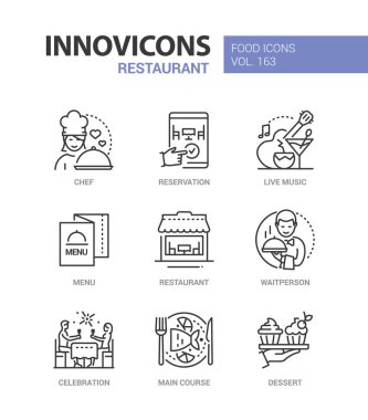 Restoran - modern satır tasarım simgeleri belirlendi