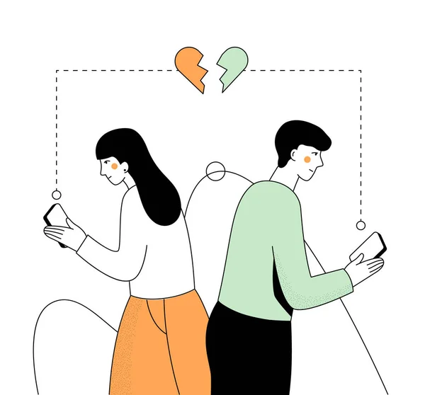 Internet dating - modern platt design stil illustration — Stock vektor