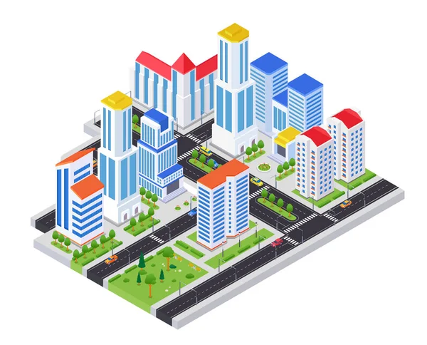 Housing complex - modern vector colorful isometric illustration — Stock Vector
