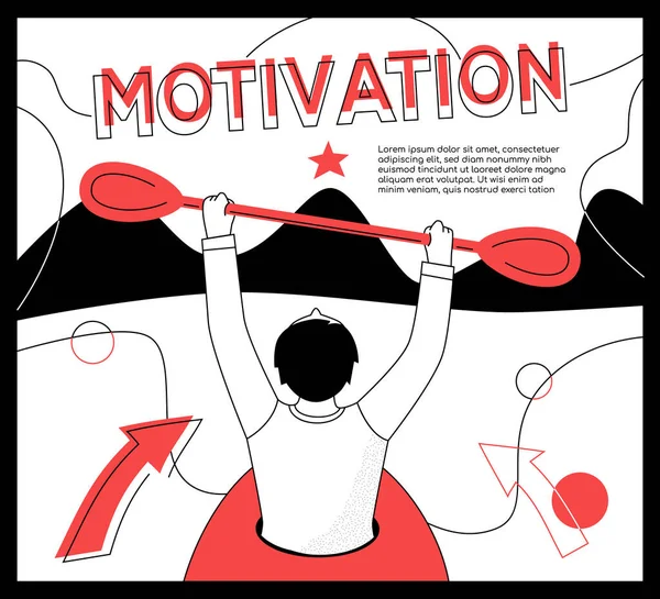 Motivation - modern flat design style web banner — Stock Vector