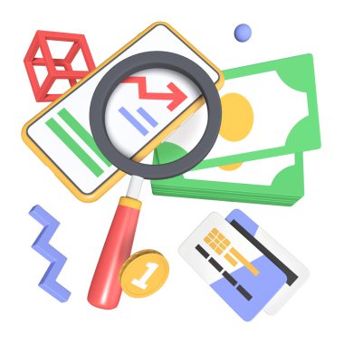 Finansal başarı - modern renkli gerçekçi 3D illüstrasyon