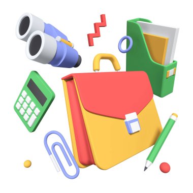 İş çözümleri - modern renkli gerçekçi 3D illüstrasyon