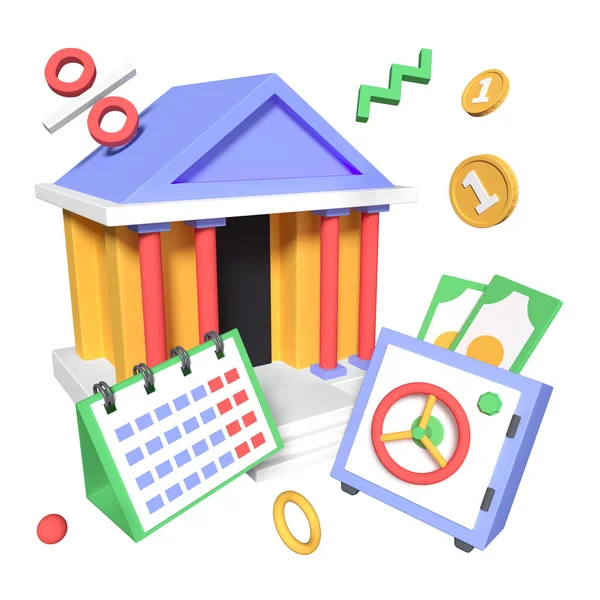 Finanzen und Investitionen - moderne farbenfrohe realistische 3D-Illustration — Stockfoto