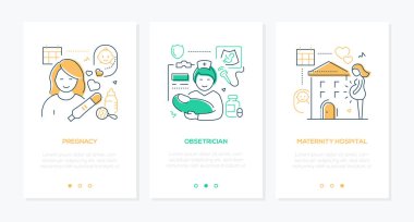 Hamilelik - modern çizgi tasarım biçimi web pankartları