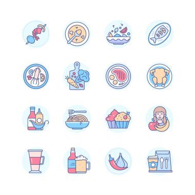 Restoran menüsü - modern satır tasarım simgeleri belirlendi