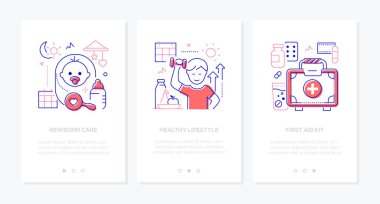 Pediatri - modern çizgi tasarım web pankartları