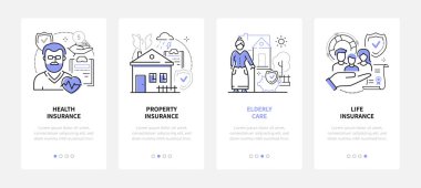 Sigorta - modern çizgi tasarım biçimi web pankartları