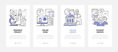 E-öğrenme - modern satır tasarım biçimi web pankartları