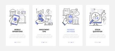 Finans yönetimi - modern satır tasarımı web pankartları