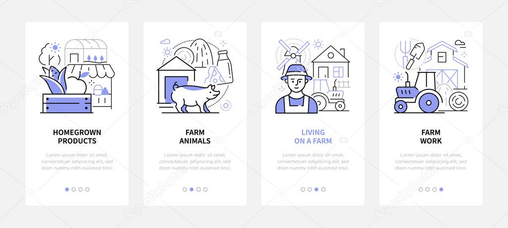 Farming - modern line design style web banners