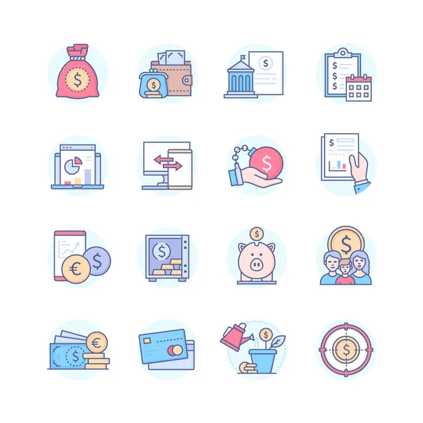 Finance app - line design style icons set — Stock Vector