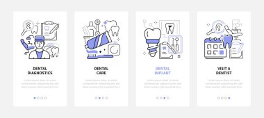 Diş bakımı - modern satır tasarım biçimi web pankartları