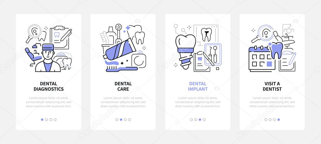 Dental care - modern line design style web banners