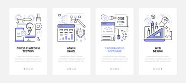 Web Geliştirme - modern çizgi tasarım biçimi web pankartları