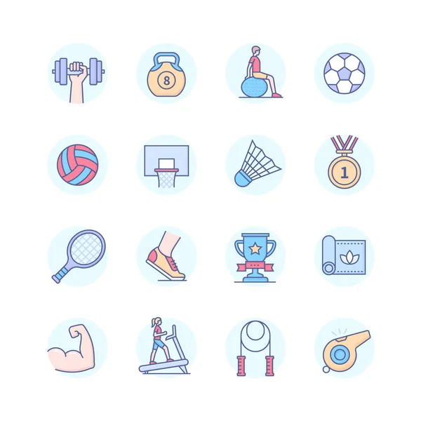 Sport and Healthy lifestyle - line design icons set — стоковый вектор