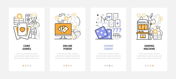 Gambling - modern linje design stil webb banners — Stock vektor