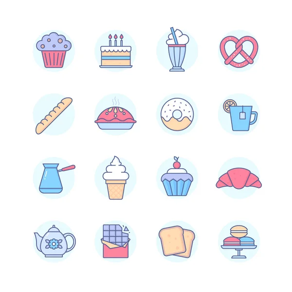 Boulangerie - ligne moderne icônes de style de conception ensemble — Image vectorielle