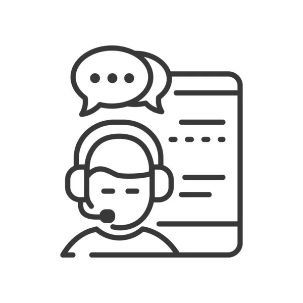 Live chat - vector line design single isolated icon — Stock Vector