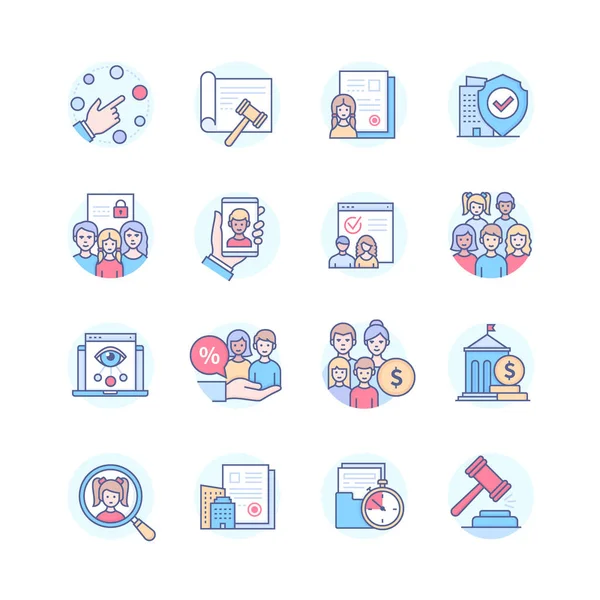 Hogar para niños - iconos de estilo de diseño de línea moderna — Vector de stock