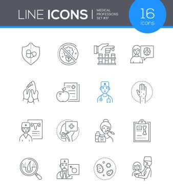 Medical professions - line design style icons set clipart