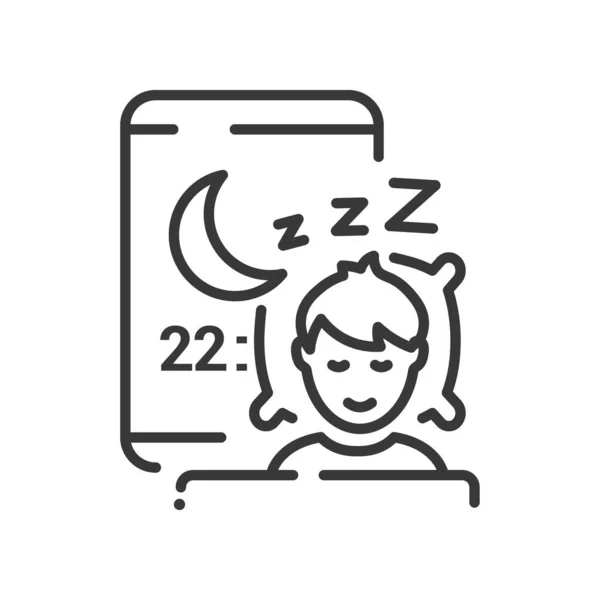 Temps de sommeil - conception de ligne vectorielle icône isolée unique — Image vectorielle