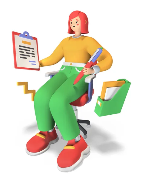 Werk en planning - kleurrijke 3D-stijl illustratie cartoon stijl — Stockfoto