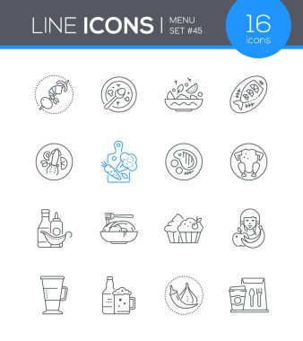 Menü - modern satır tasarım biçim simgesi seti