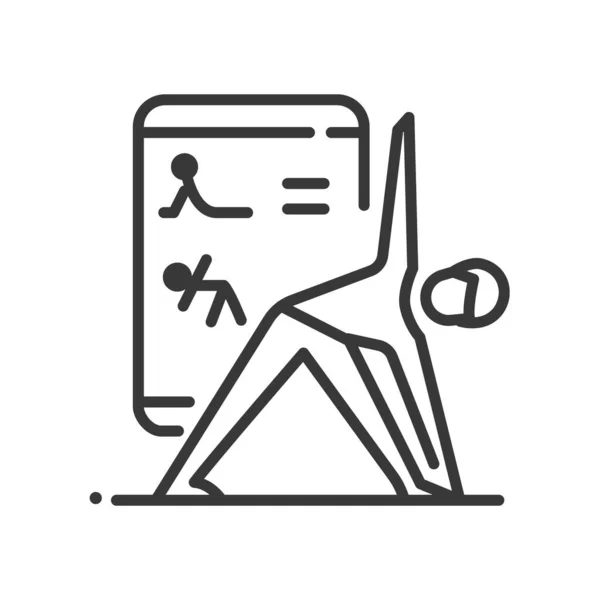 Sports application - vector line design single isolated icon — 스톡 벡터