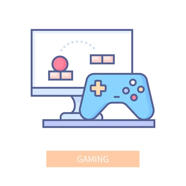 Gaming - modern colorful line design style icon — Stock Vector
