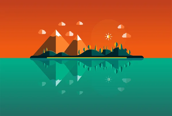 Ilustración de paisaje conceptual de diseño plano moderno — Vector de stock