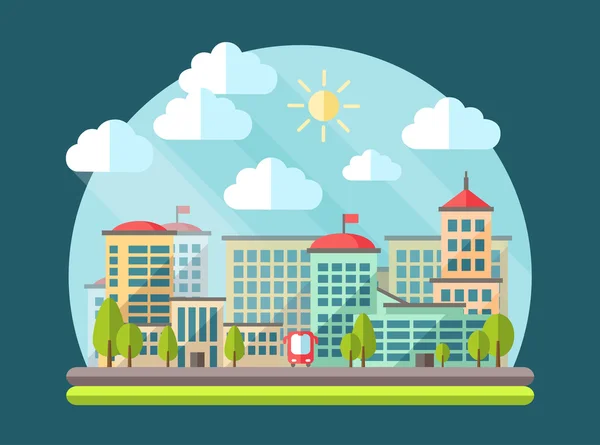 düz tasarım kentsel peyzaj çizimi