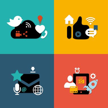 dizi modern düz tasarım sosyal medya kompozisyonları