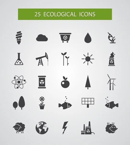 Iconos ecológicos conceptuales de diseño plano moderno — Vector de stock