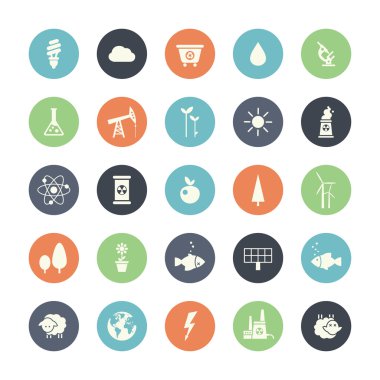 Modern düz tasarım kavramsal ekolojik simgeler