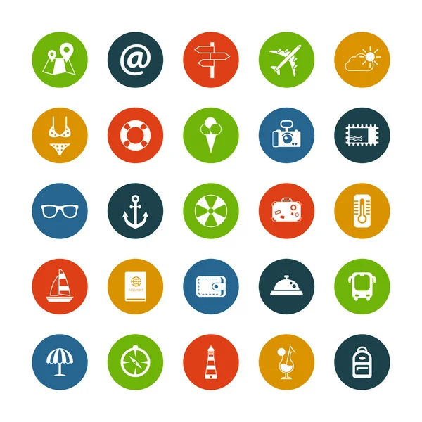 Set of flat design travel icons — Stock Vector