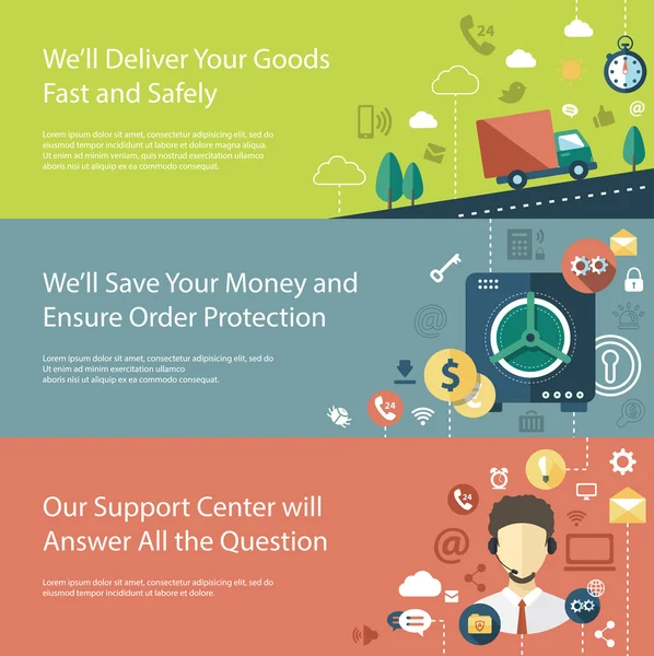 Conjunto de modelos modernos de infográficos de negócios de design plano — Vetor de Stock