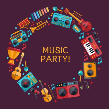 Modern düz tasarım dekoratif davet el ilanı t çizimi