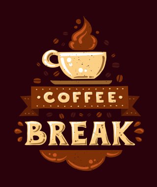 Modern düz hipster tasarlamak teklif ifade kahve ile