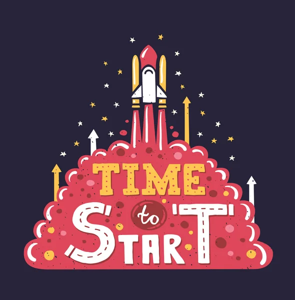 Illustration hipster design plat moderne avec guillemets Time T — Image vectorielle